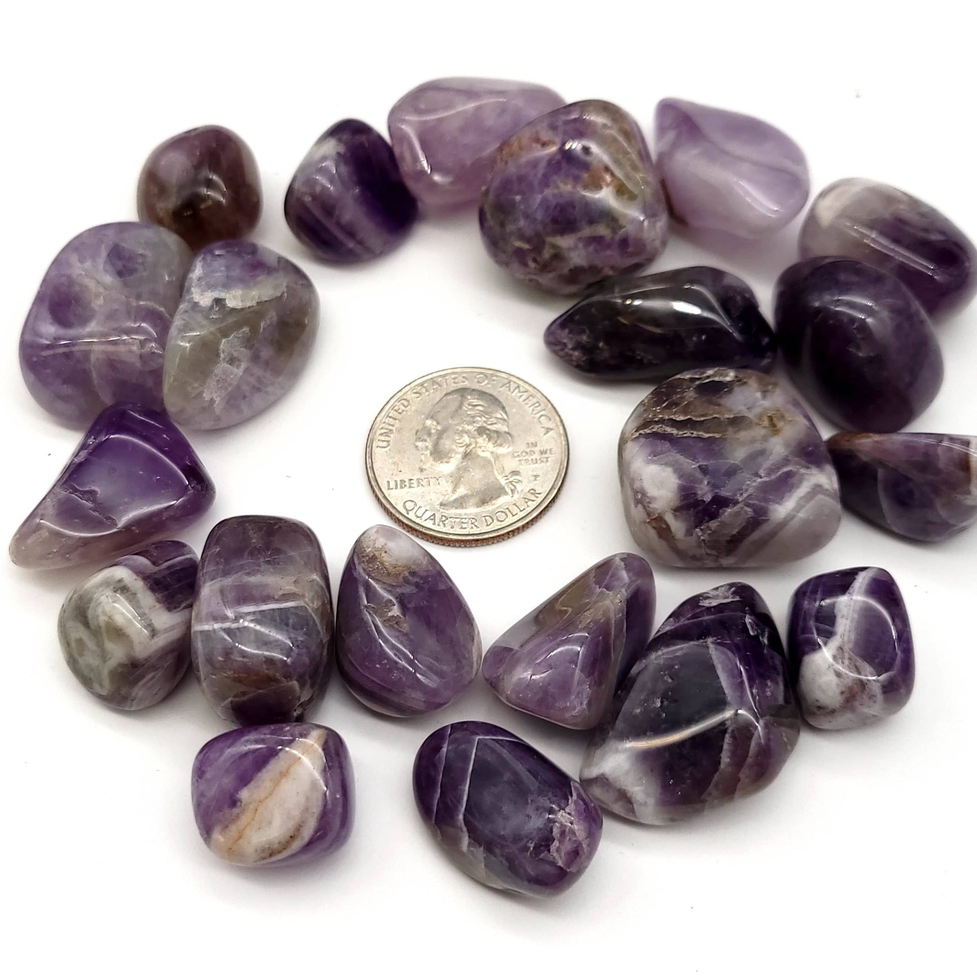 Chevron Amethyst Tumbled Stone - Funky Stuff