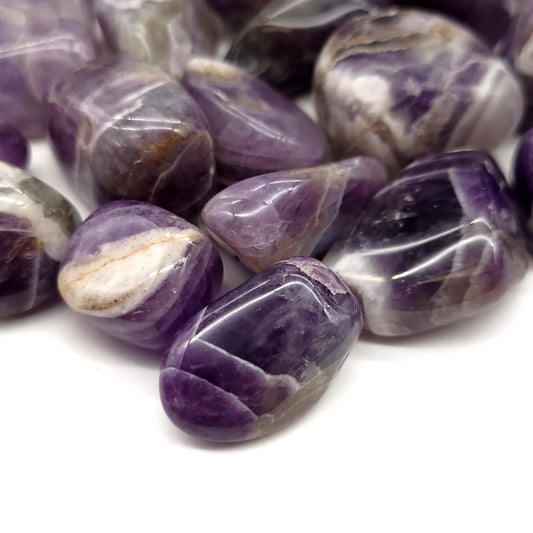 Chevron Amethyst Tumbled Stone - Funky Stuff