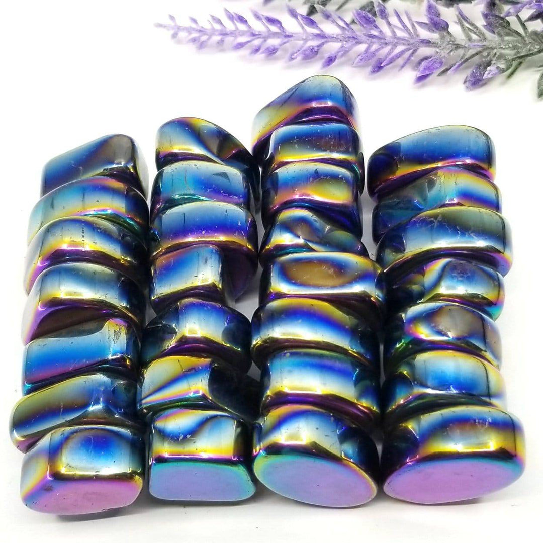 Electroplated Magnetic Hematite Tumbled Stones 1 LB - Funky Stuff