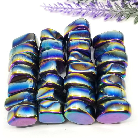 Electroplated Magnetic Hematite Tumbled Stones