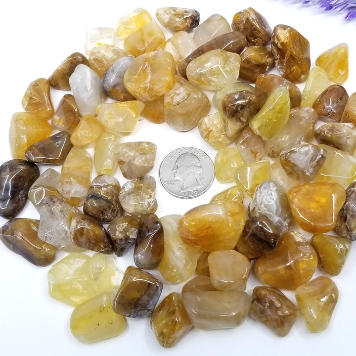 Golden Healer Quartz Tumbled Stones 1 LB - Funky Stuff