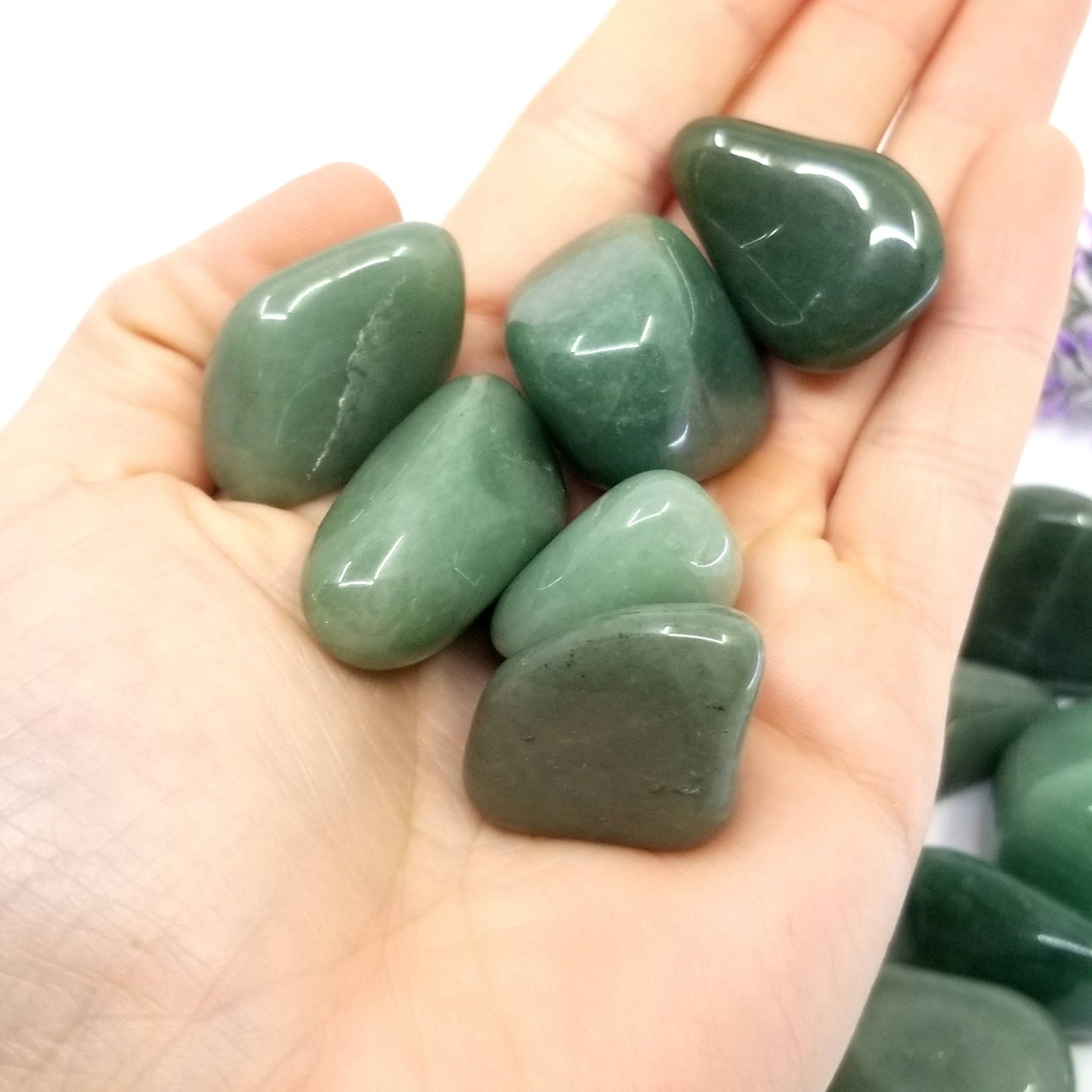 Green Aventurine Tumbled Stones (A Grade) 1 LB