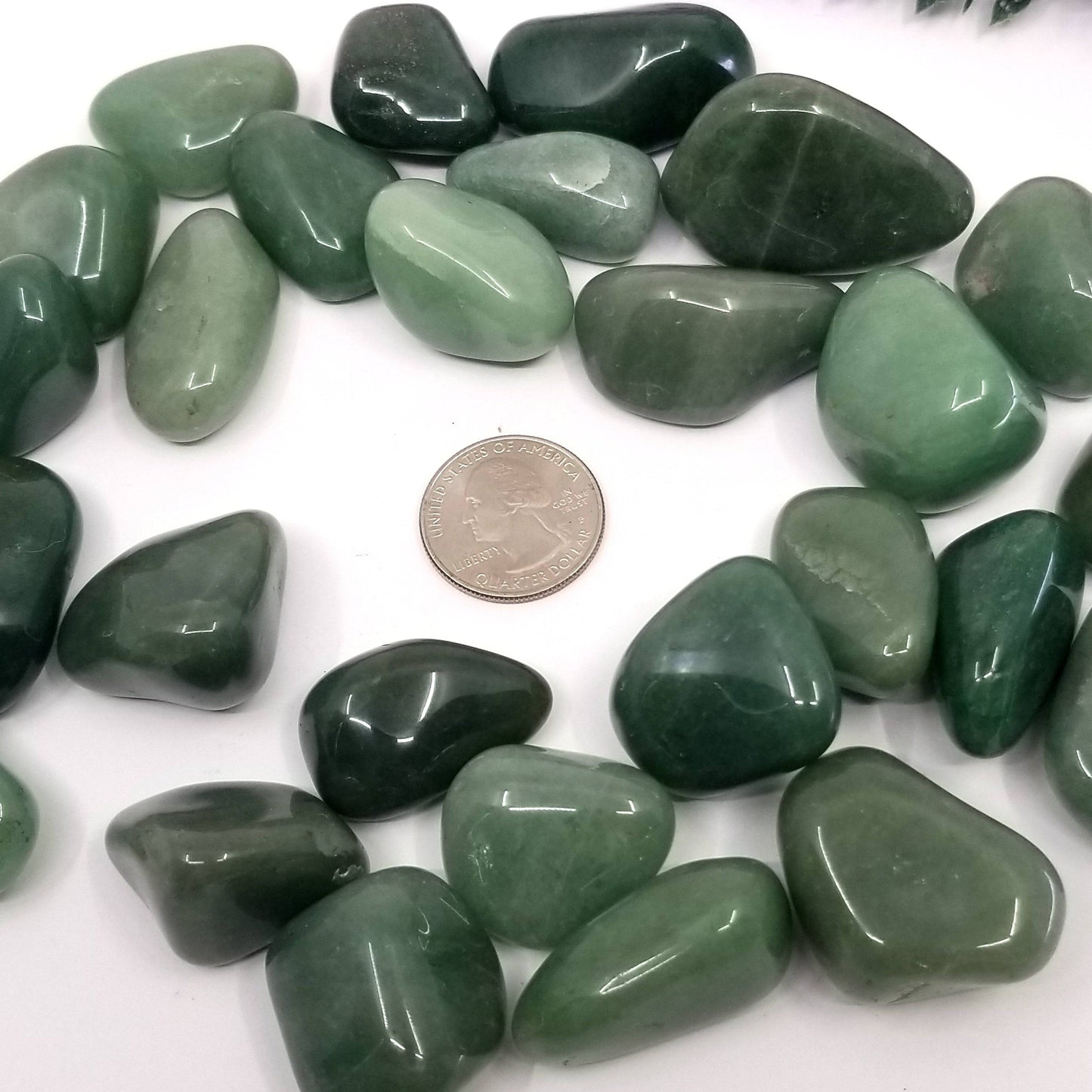 Green Aventurine Tumbled Stones (A Grade) 1 LB