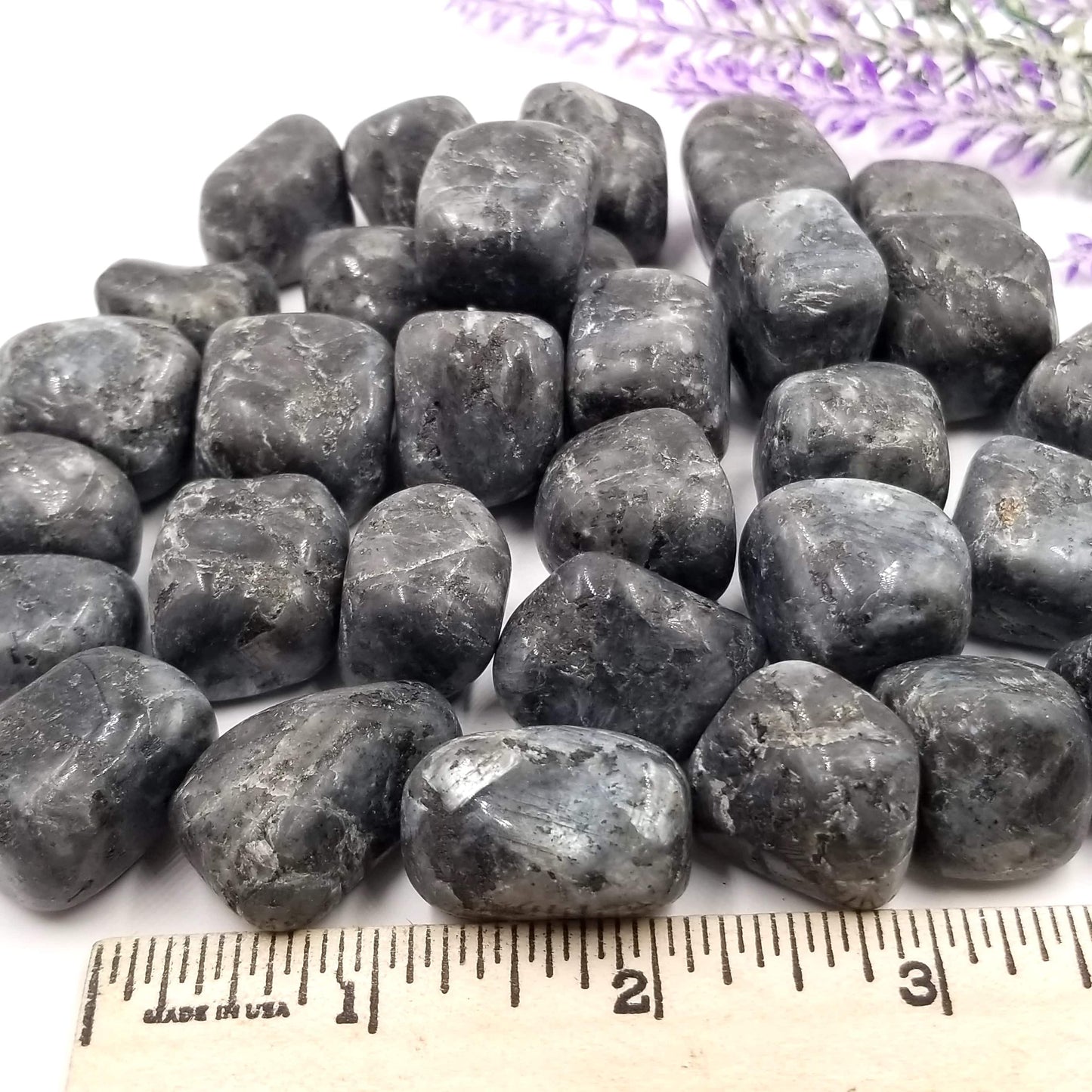 Larvikite Tumbled Stones 1 LB