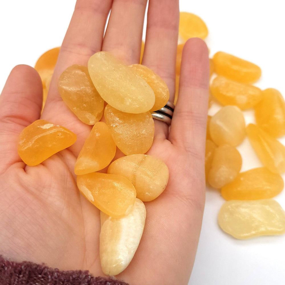 Orange Calcite Tumbled Stone - Funky Stuff