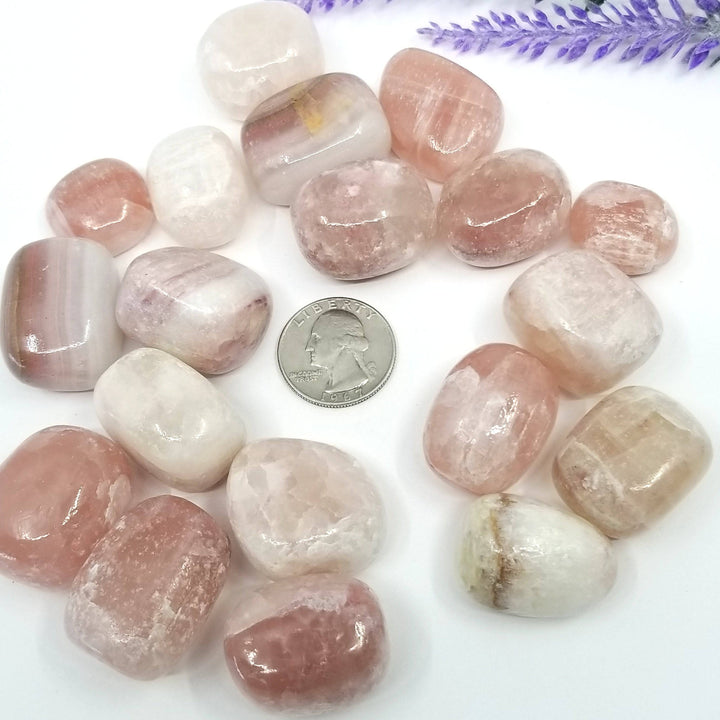 Pink Calcite Tumbled Stones 1 LB - Funky Stuff