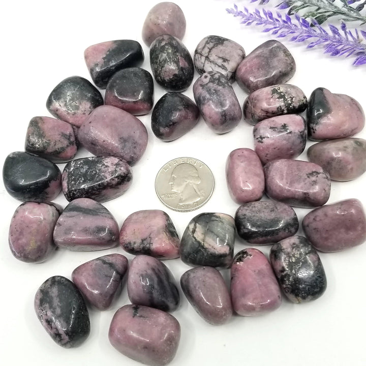 Rhodonite Tumbled Stones 1 LB - Funky Stuff