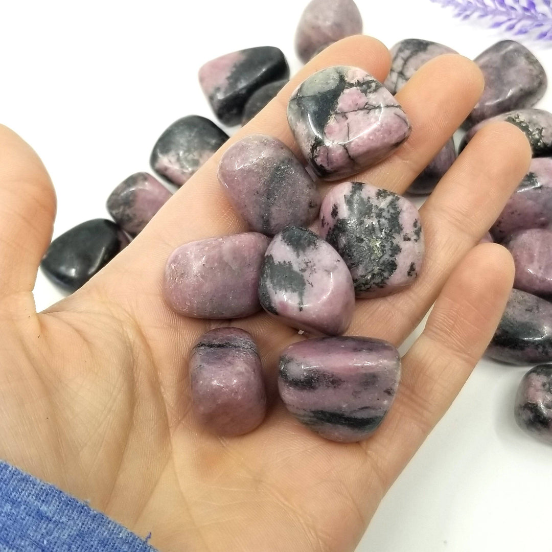 Rhodonite Tumbled Stones 1 LB - Funky Stuff