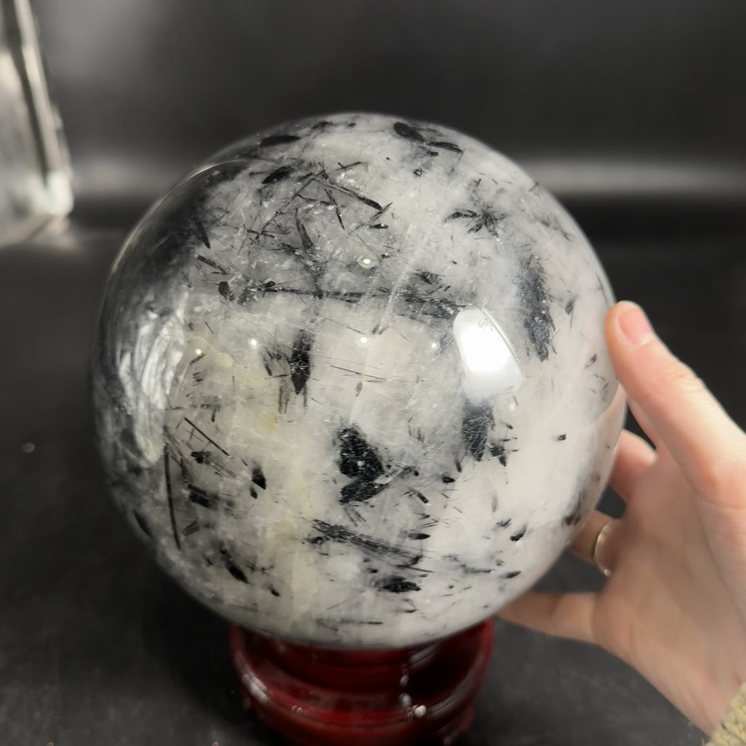 Black Tourmaline In Quartz Sphere