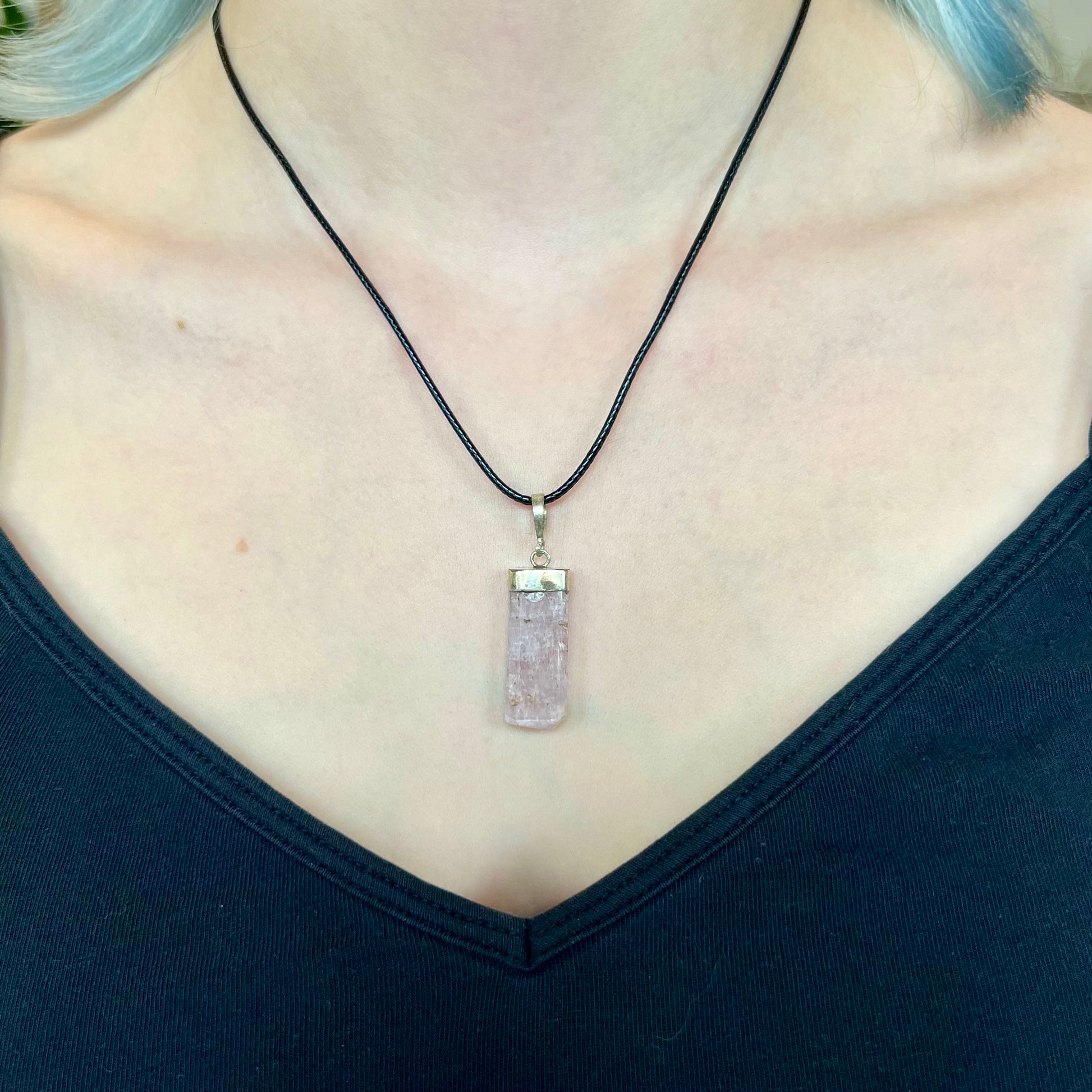 Kunzite Sterling Silver Pendant - Funky Stuff