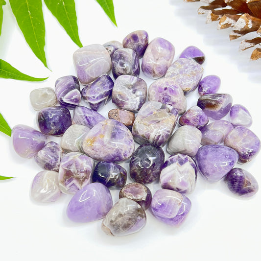 Chevron Amethyst Tumbled Stones (A Grade) 1 LB - Funky Stuff