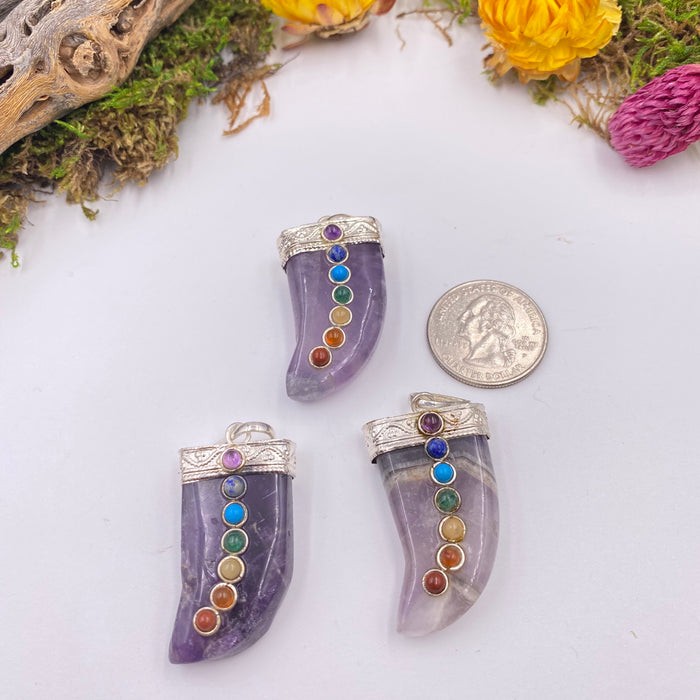 Amethyst Moon Chakra Pendant - Funky Stuff