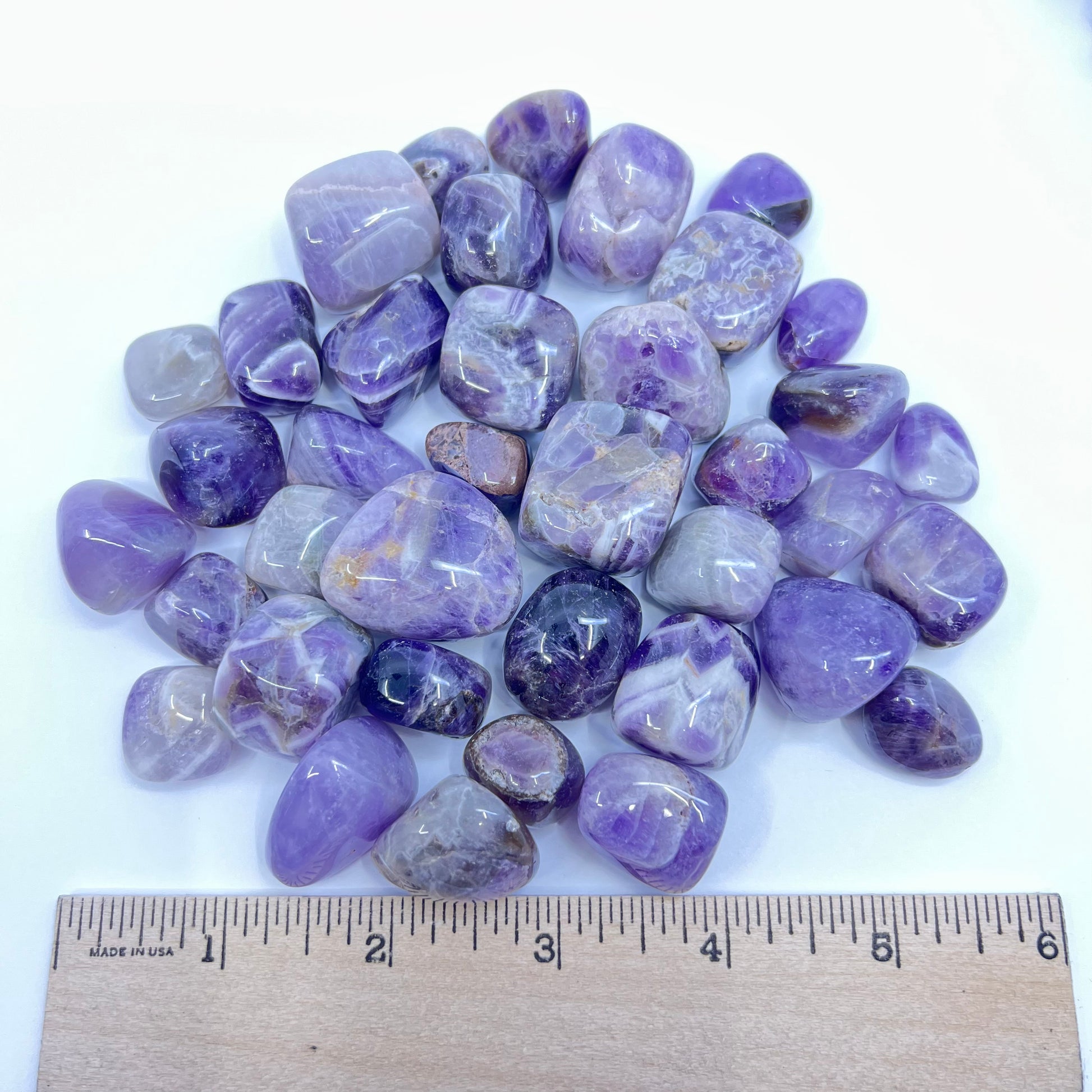 Chevron Amethyst Tumbled Stones (A Grade) 1 LB - Funky Stuff
