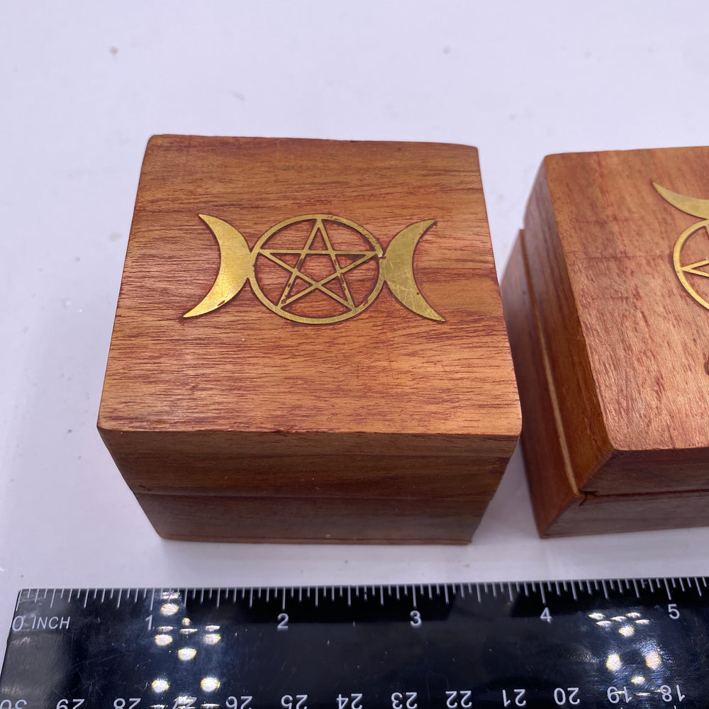 Triple Moon Wooden Jewelry Box - Funky Stuff