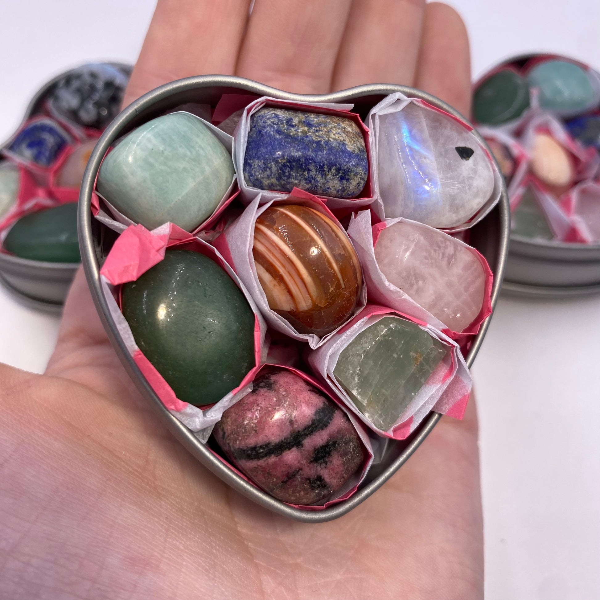 Tumbled Stone Heart Tin - Funky Stuff
