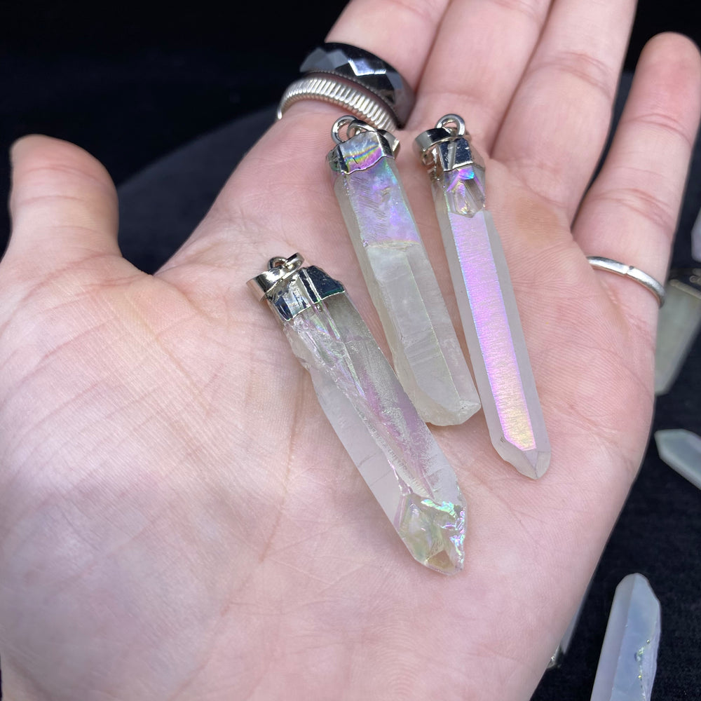 Angel Aura Quartz Point Pendant - Funky Stuff